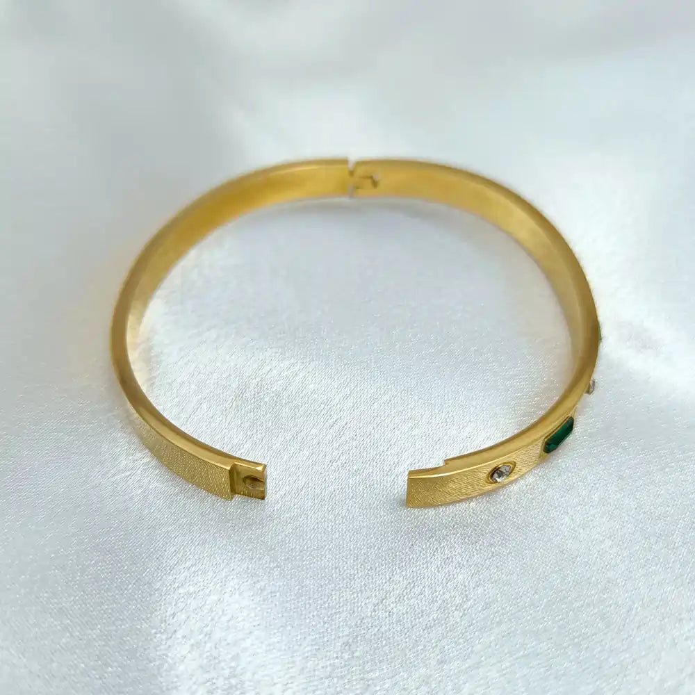 Antique gold plated multicolor stone bangle kada for women