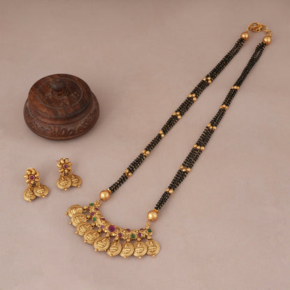 Dhriti Antique-Style Lakshmi Coin Mangalsutra Set