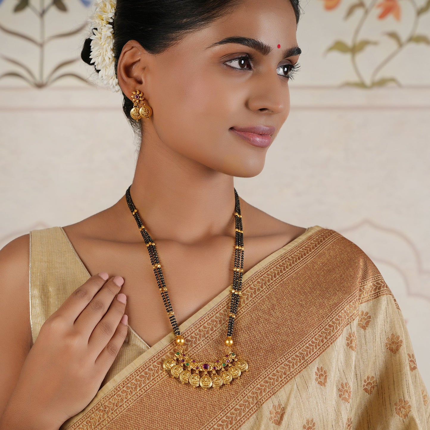 Dhriti Antique-Style Lakshmi Coin Mangalsutra Set
