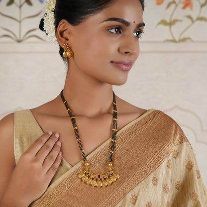 Dhriti Antique-Style Lakshmi Coin Mangalsutra Set