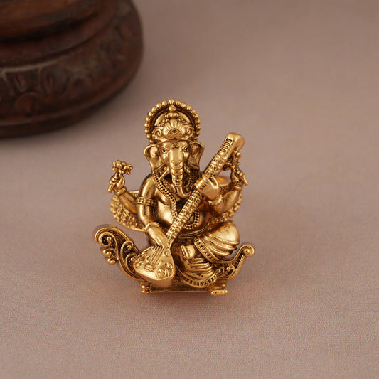 Bhaktimay Gold Ganesh Finger Ring