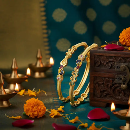 Peacock motif Bangle Set