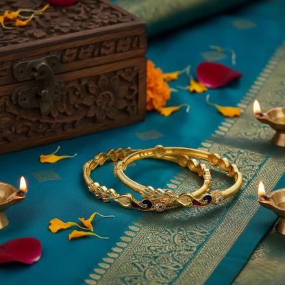 Peacock motif Bangle Set