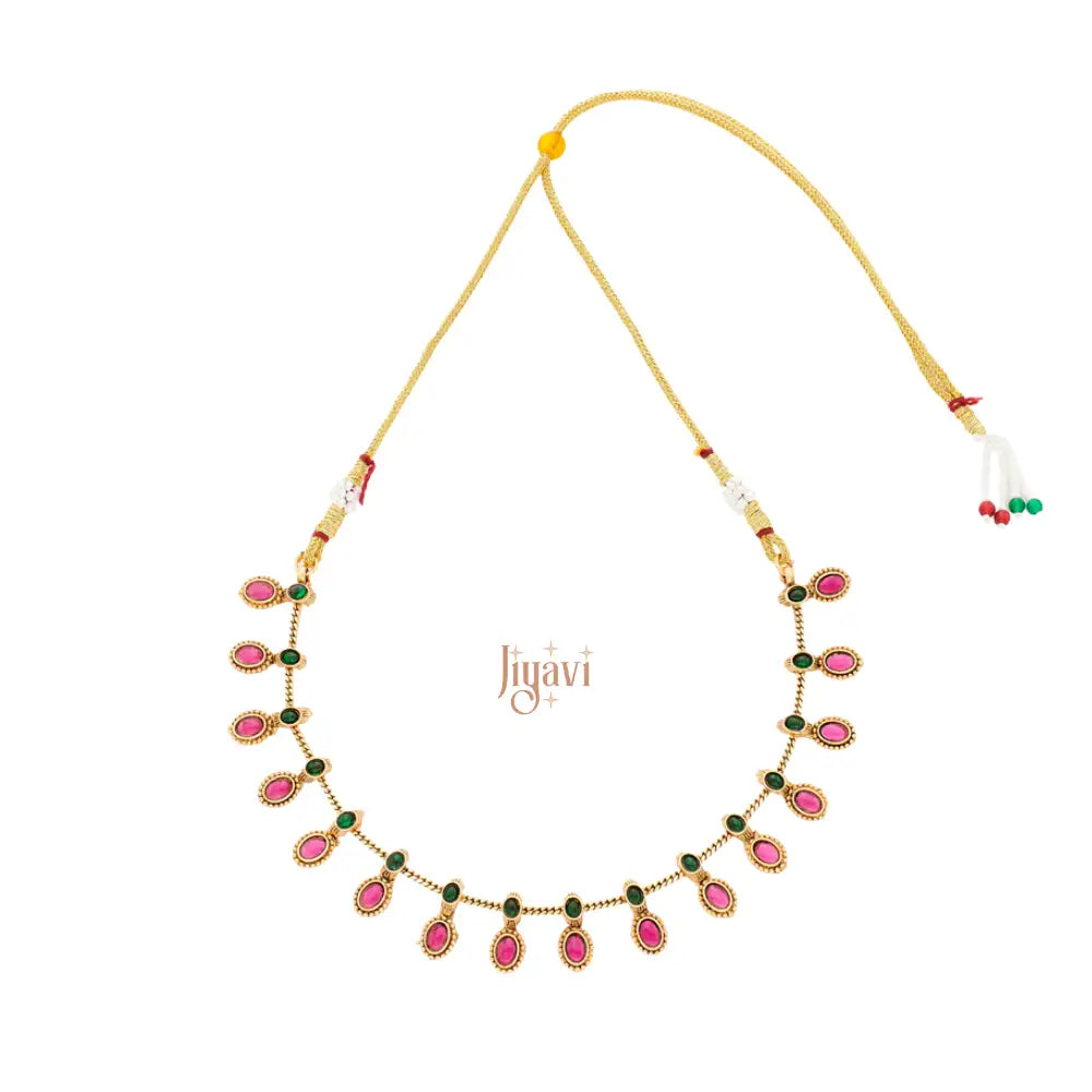 Red stone Traditional Necklace Set