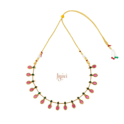 Red stone Traditional Necklace Set