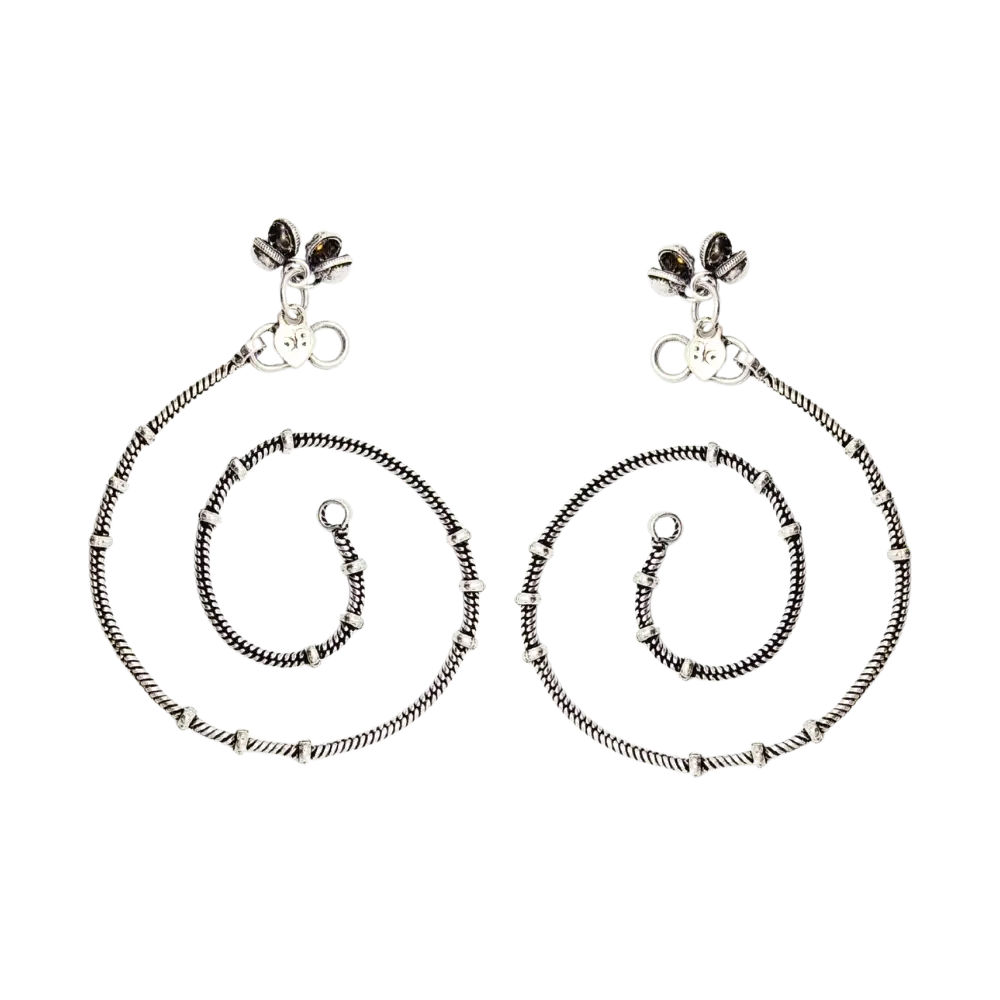 Jiyavi's "Bohemian Rhapsody" Oxidised Silver-Toned Anklets for woman