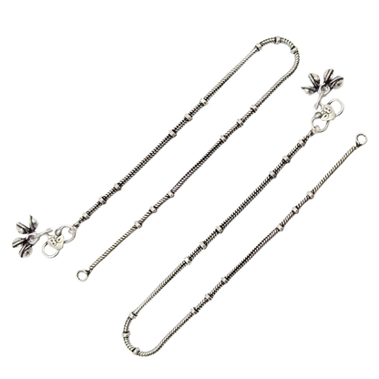 Jiyavi's "Bohemian Rhapsody" Oxidised Silver-Toned Anklets for woman