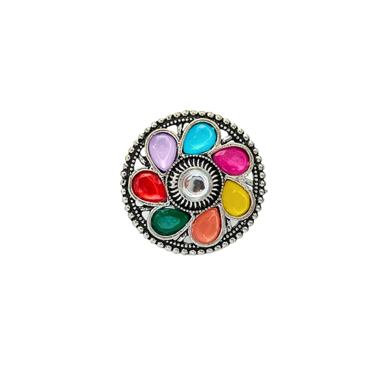 Jiyavi's "Bohemian Blossom" Oxidised Ring for woman