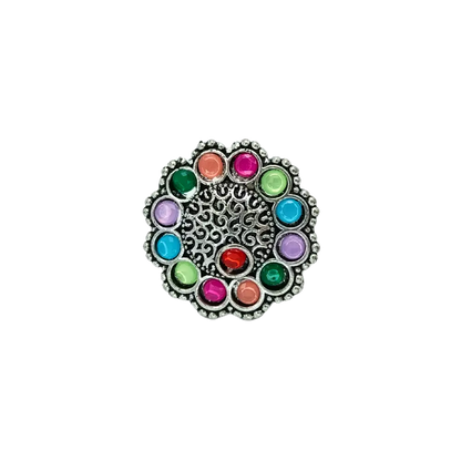 Jiyavi's "Vibrant Mandala" Oxidised Ring for woman