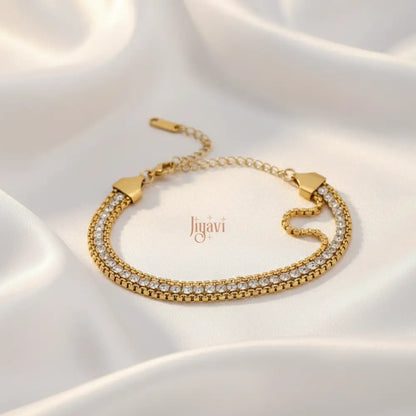 Crystal Chain Layered Bracelet