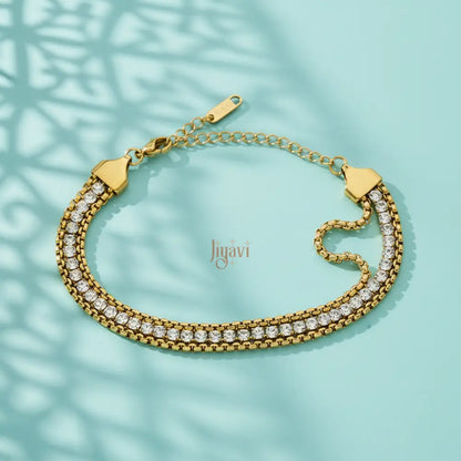 Crystal Chain Layered Bracelet