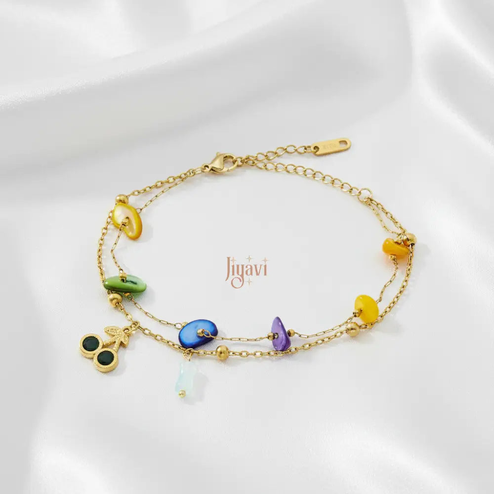 Cherry Blossom Charm Bracelet