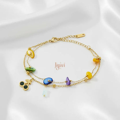 Cherry Blossom Charm Bracelet