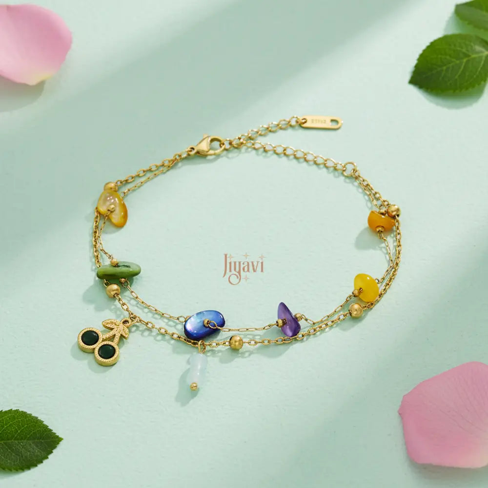 Cherry Blossom Charm Bracelet