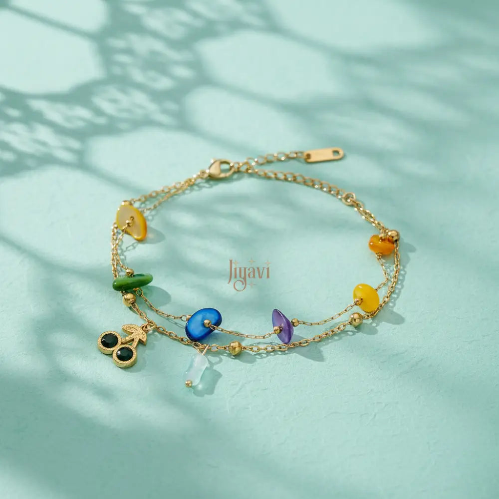 Cherry Blossom Charm Bracelet