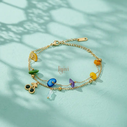 Cherry Blossom Charm Bracelet