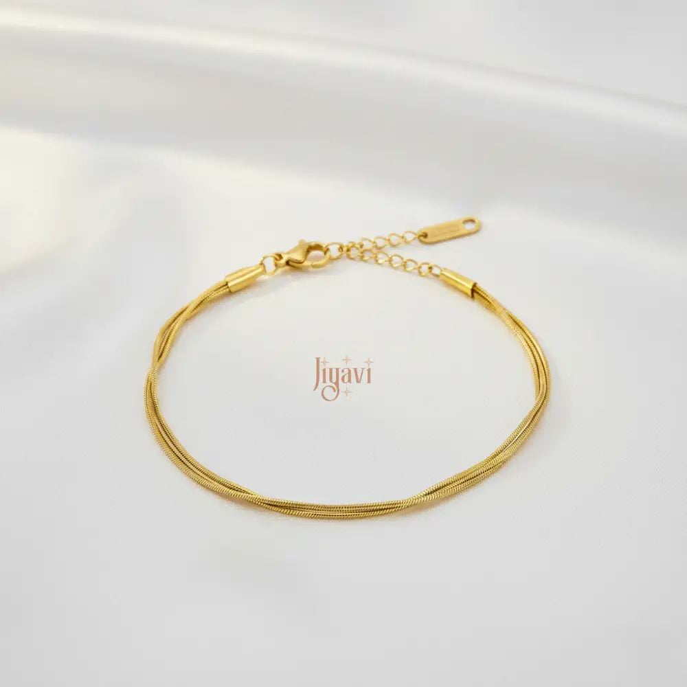 Golden Twist Snake Chain Bracelet
