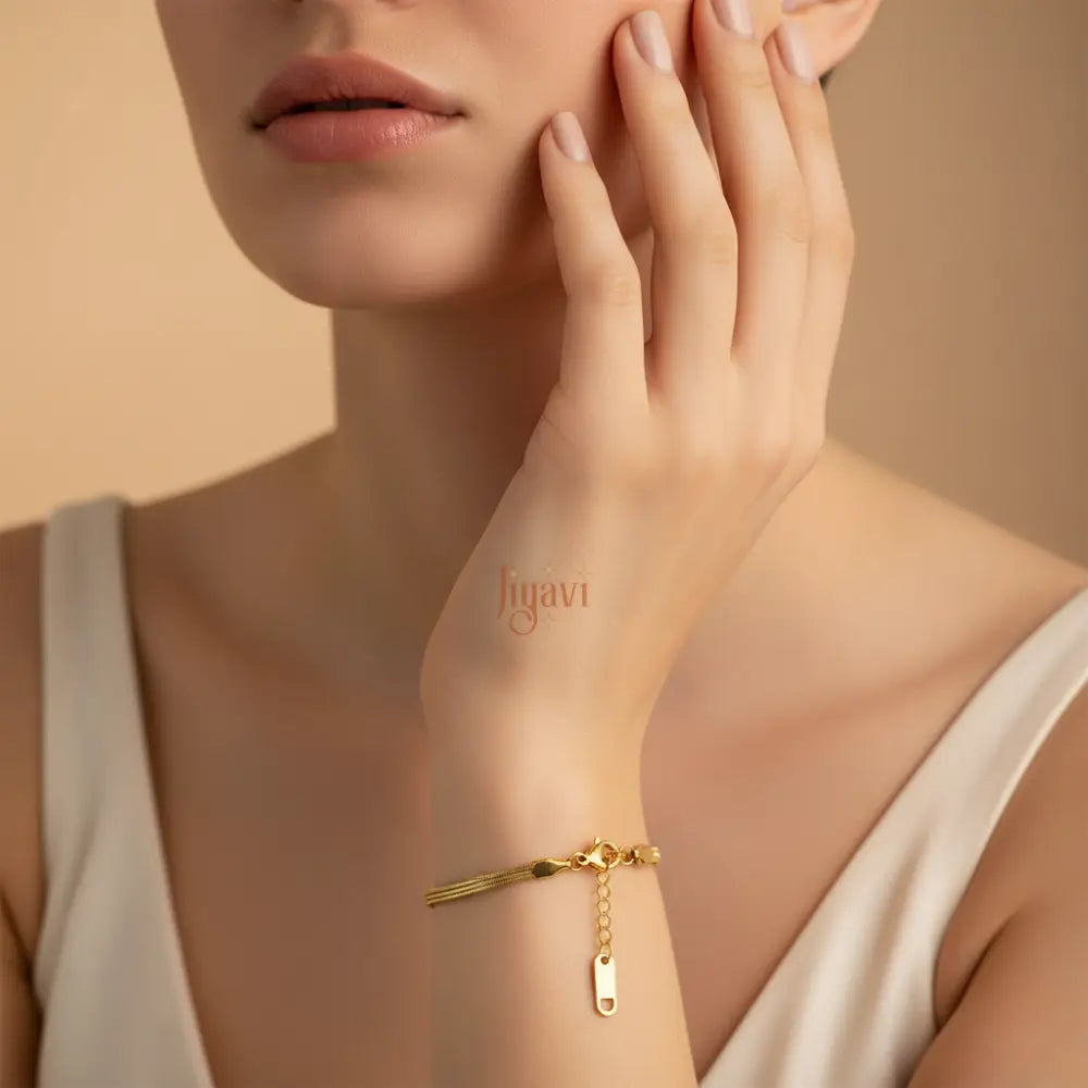 Golden Twist Snake Chain Bracelet