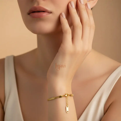 Golden Twist Snake Chain Bracelet