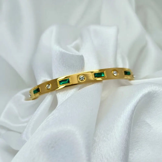Antique gold plated multicolor stone bangle kada for women