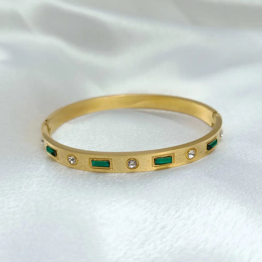 Antique gold plated multicolor stone bangle kada for women