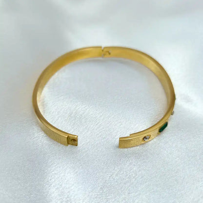 Antique gold plated multicolor stone bangle kada for women