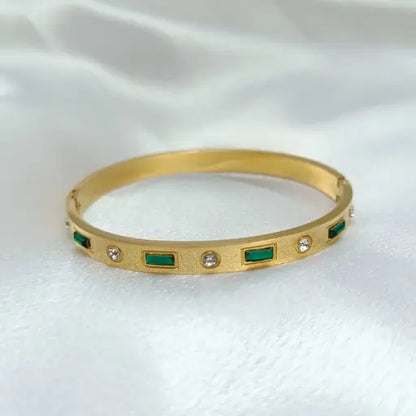 Antique gold plated multicolor stone bangle kada for women