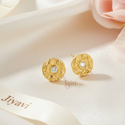 Demi-Fine Textured stud Earring