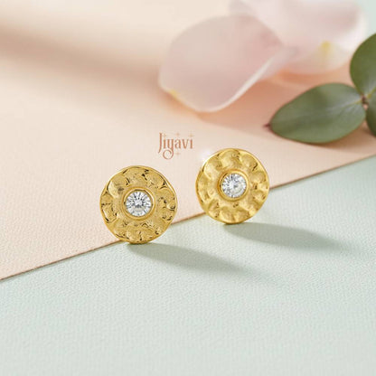 Demi-Fine Textured stud Earring