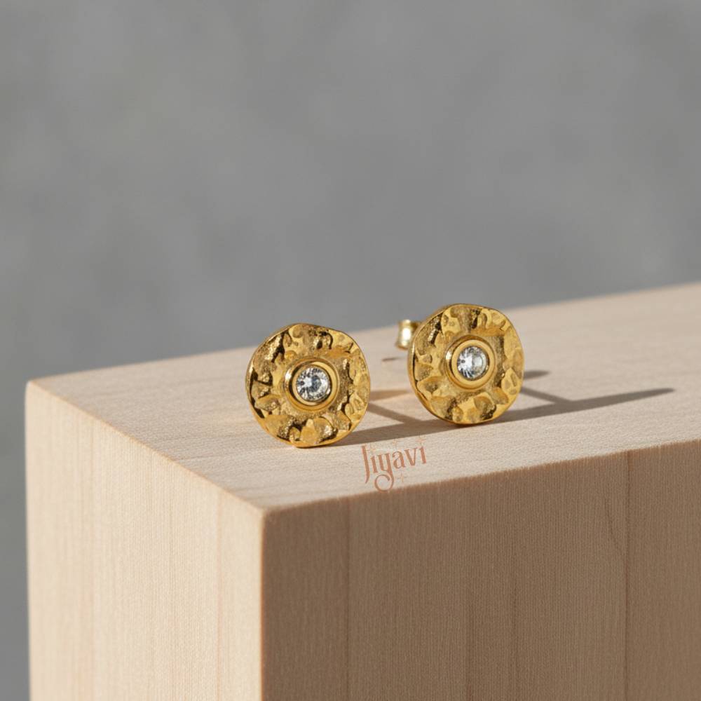 Demi-Fine Textured stud Earring