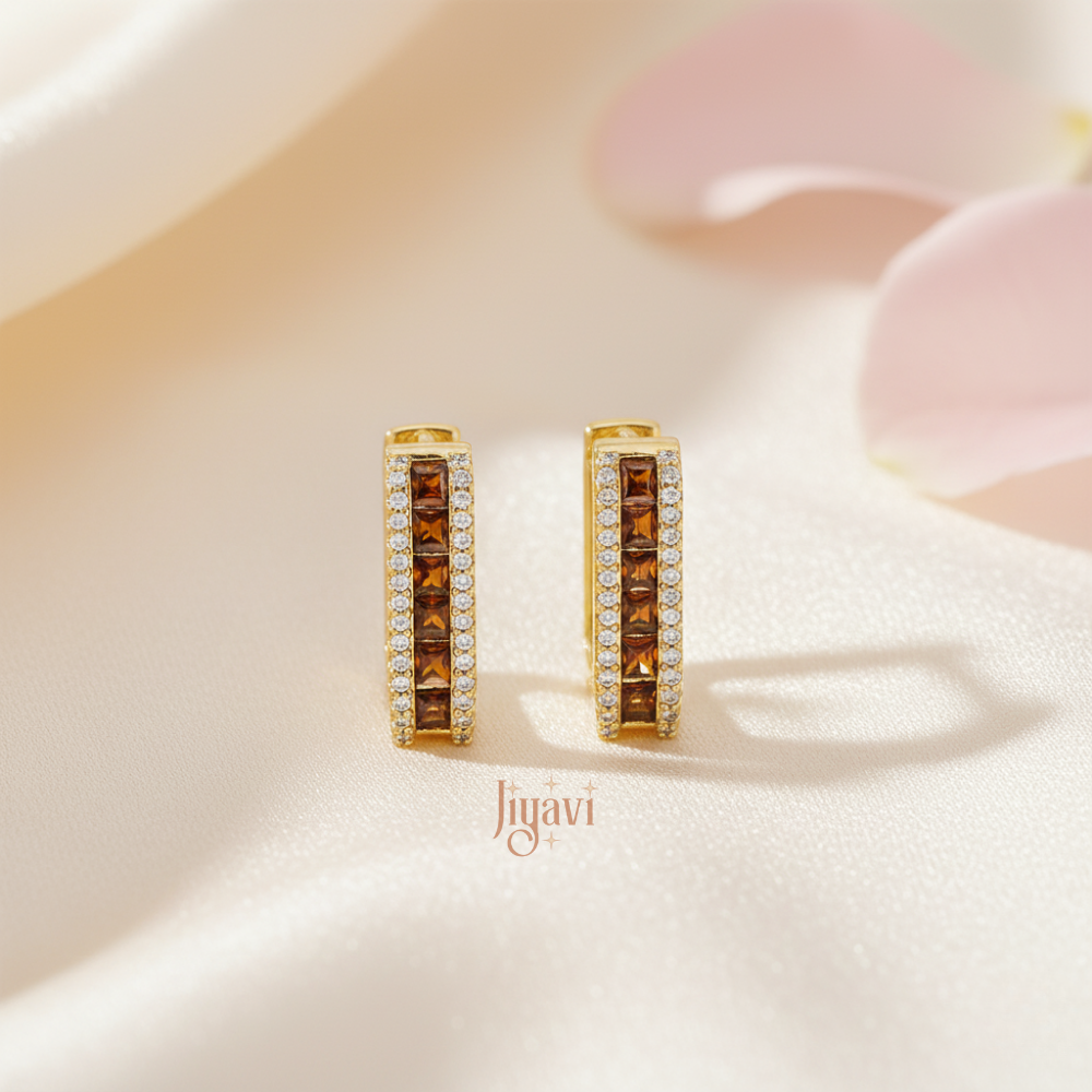 Demi-Fine CZ Huggie Hoop Earring