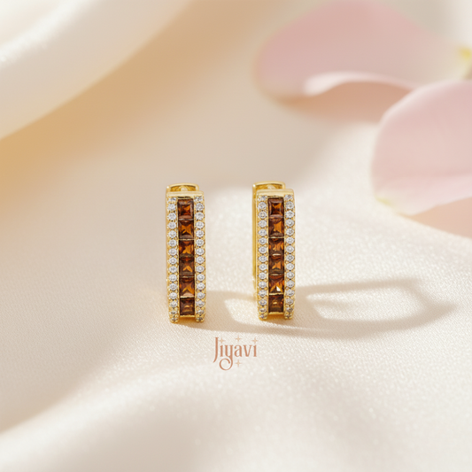 Demi-Fine CZ Huggie Hoop Earring