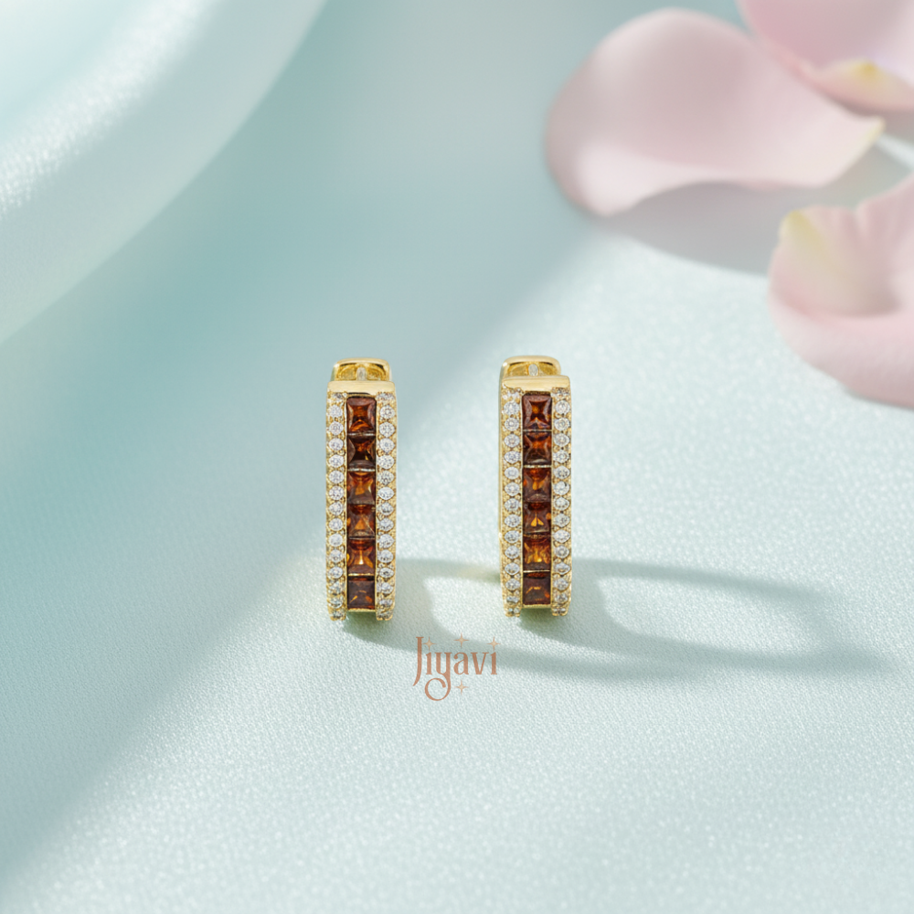 Demi-Fine CZ Huggie Hoop Earring