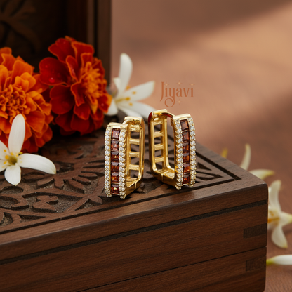 Demi-Fine CZ Huggie Hoop Earring