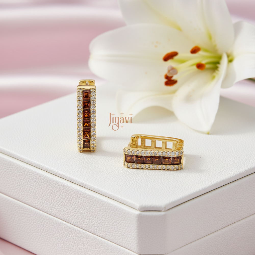 Demi-Fine CZ Huggie Hoop Earring