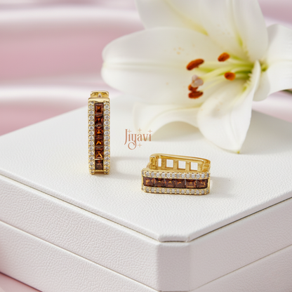 Demi-Fine CZ Huggie Hoop Earring