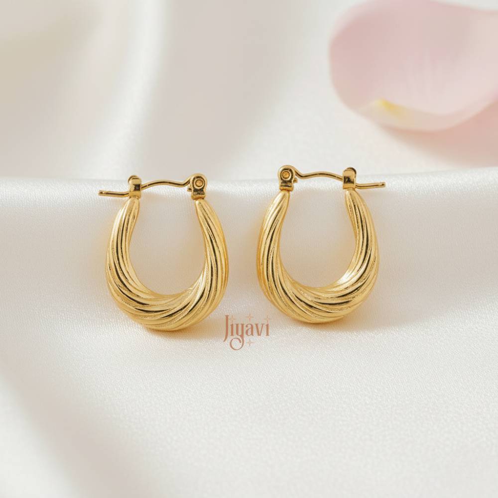 Demi-Fine Croissant Hoop Earrings
