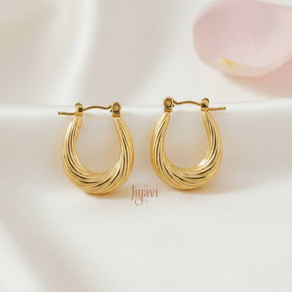 Demi-Fine Croissant Hoop Earrings