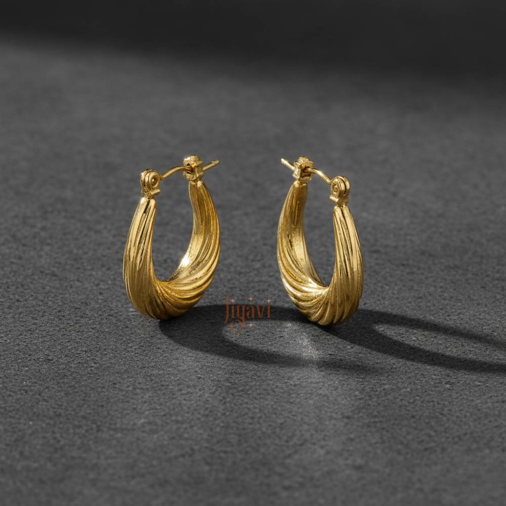 Demi-Fine Croissant Hoop Earrings