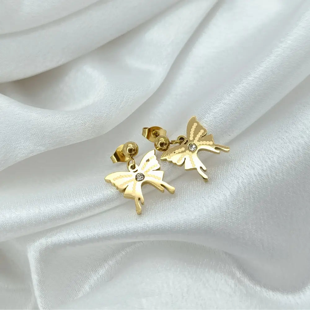 Jiyavi's Demi-Fine "Butterfly Bliss" Gold Plated Earring Combo