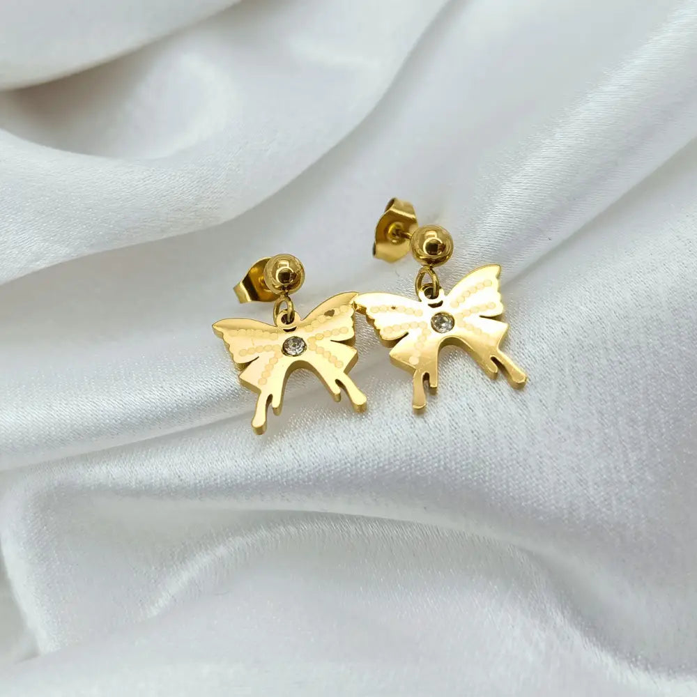 Jiyavi's Demi-Fine "Butterfly Bliss" Gold Plated Earring Combo