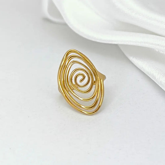 Jiyavi's Demi-Fine "Golden Vortex" Adjustable Ring
