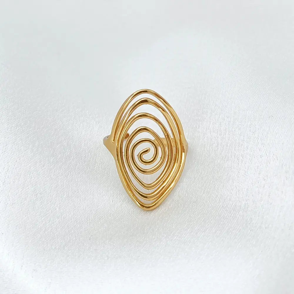Jiyavi's Demi-Fine "Golden Vortex" Adjustable Ring