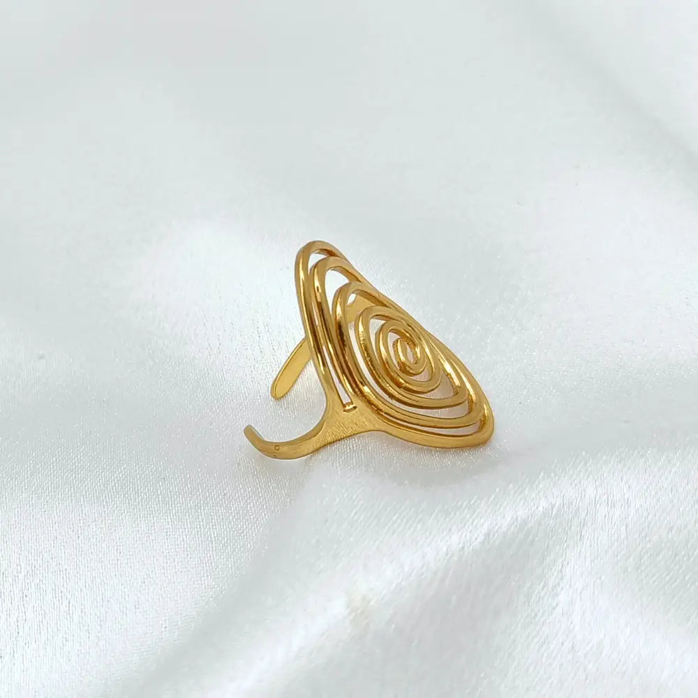 Jiyavi's Demi-Fine "Golden Vortex" Adjustable Ring