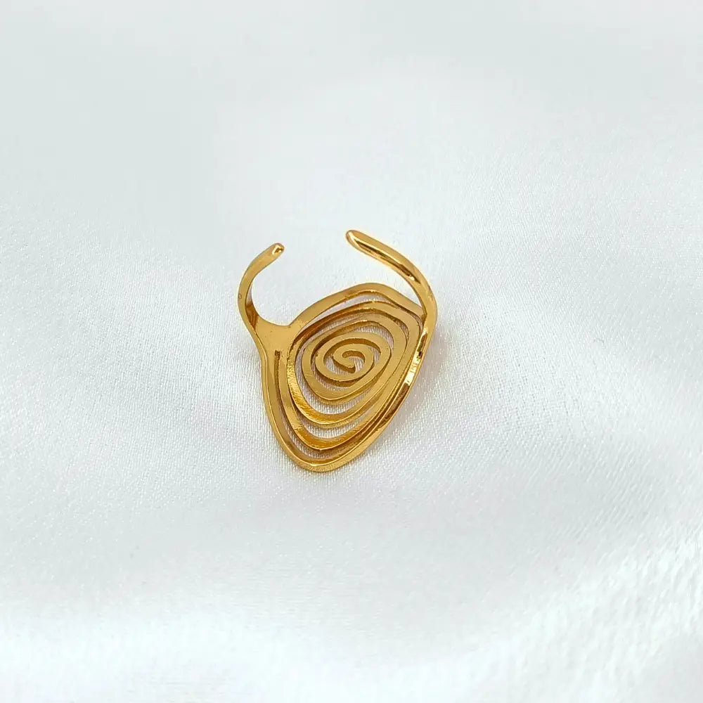 Jiyavi's Demi-Fine "Golden Vortex" Adjustable Ring