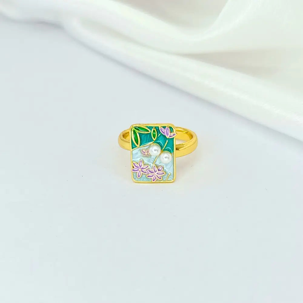 Jiyavi's Demi-Fine "Garden Dreams" Adjustable Ring for woman
