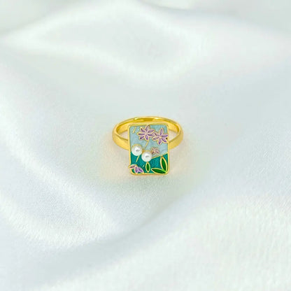 Jiyavi's Demi-Fine "Garden Dreams" Adjustable Ring for woman