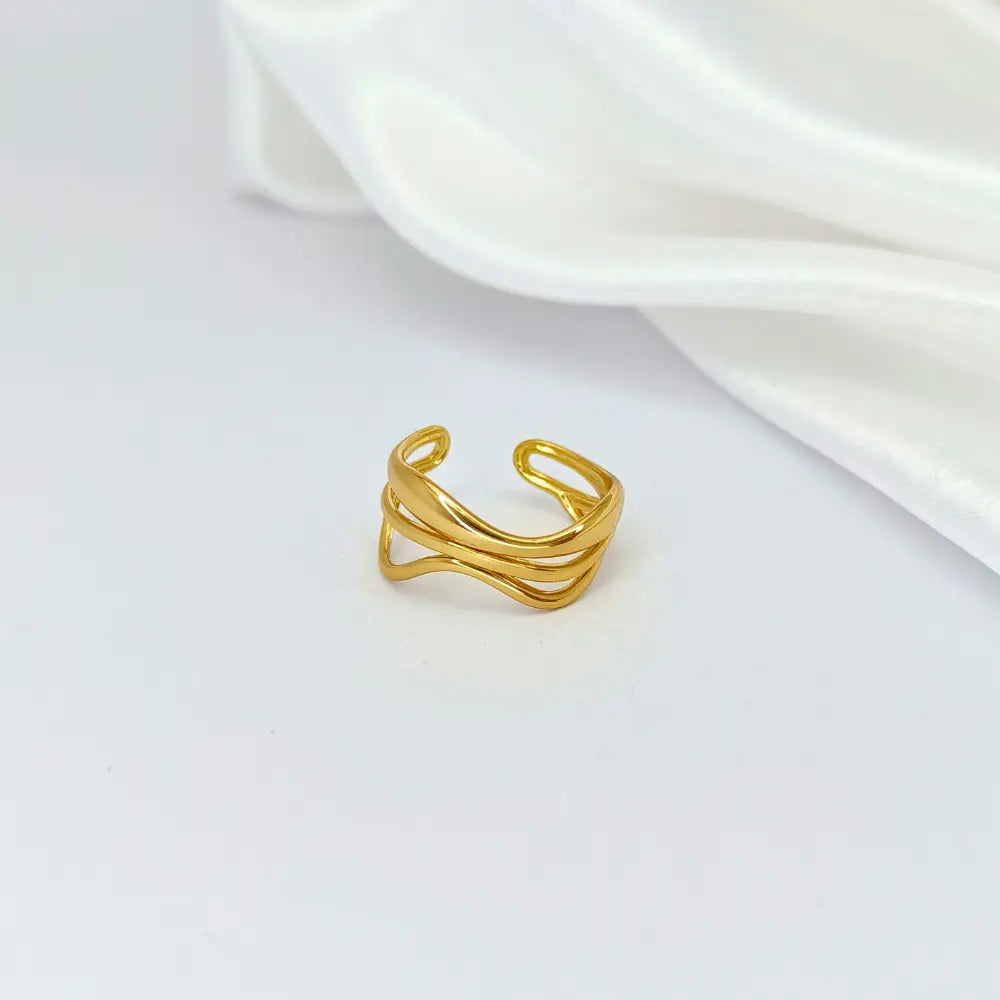 Jiyavi's Demi-Fine "Golden Ribbon" Adjustable Ring for woman