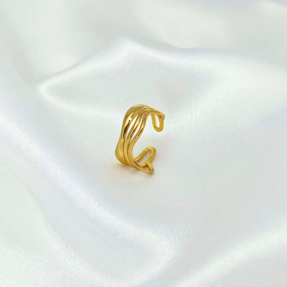Jiyavi's Demi-Fine "Golden Ribbon" Adjustable Ring for woman