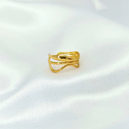 Jiyavi's Demi-Fine "Golden Ribbon" Adjustable Ring for woman